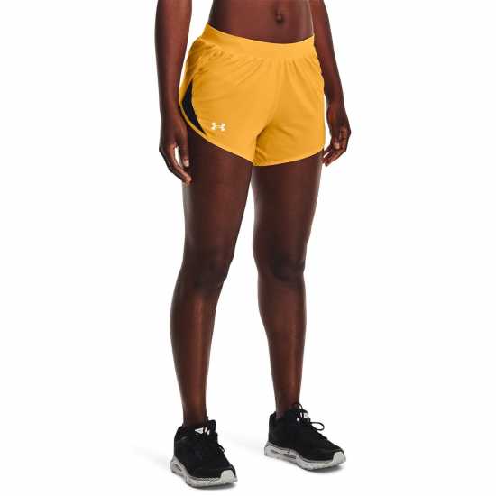 Under Armour Дамски Шорти Fly By 2 Shorts Womens Yellow Дамски клинове за фитнес