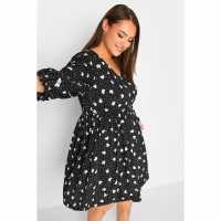 Curve Limited Collection Long Sleeve V Neck Mixed Heart Spot Dress  Дамски поли и рокли