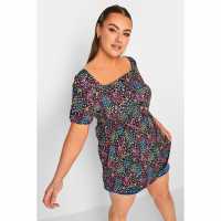 Curve Limited Collection Rainbow Ditsy Button Top  Мъжко облекло за едри хора