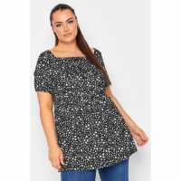 Curve Limited Collection Mono Ditsy Button Top  Мъжко облекло за едри хора