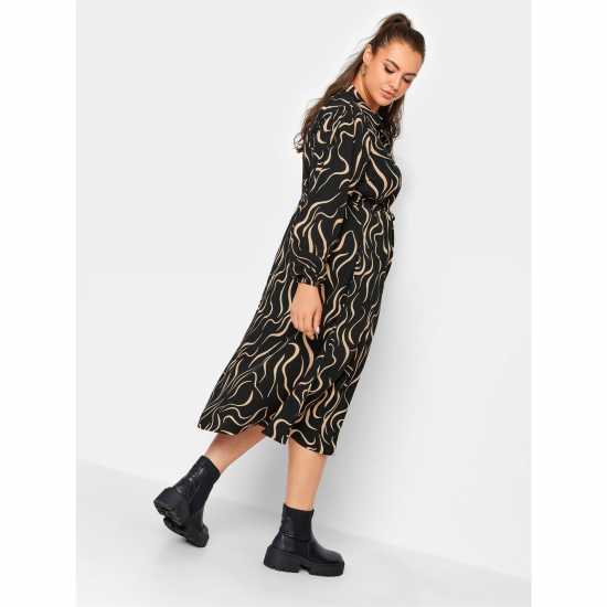 Рокля-Риза Yours Curve Long Sleeve Swirl Shirt Dress  Дамски поли и рокли