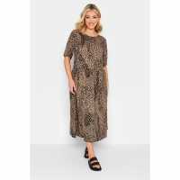 Yours Curve Mixed Animal Midi Smock Dress  Дамски поли и рокли