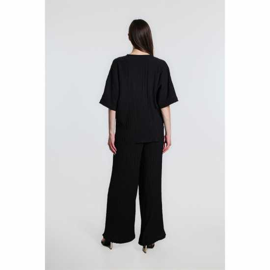 Be You Tie Front Top And Trouser Co-Ord Set Black Мъжки къси панталони