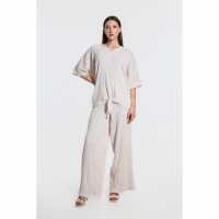 Be You Tie Front Top And Trouser Co-Ord Set Stone Мъжки къси панталони
