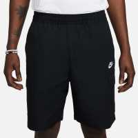 Nike Club Fleece Men's Cargo Shorts Black/White Мъжко облекло за едри хора
