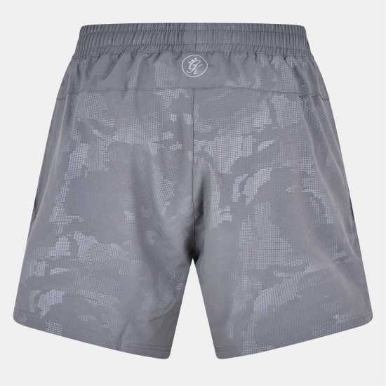 Gym King Mens Camo Performance Gym Shorts Гънметал 