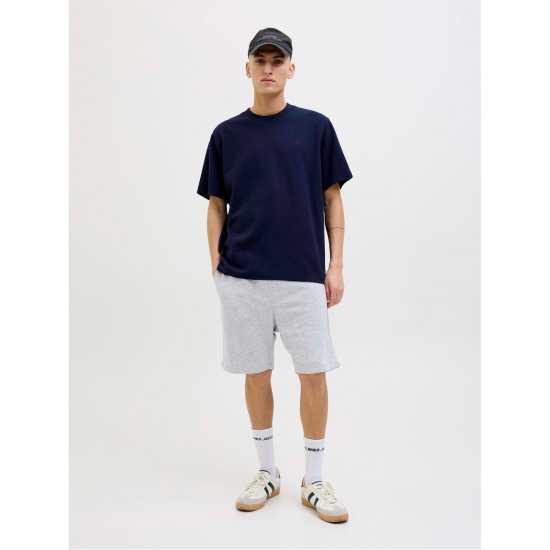 Jack And Jones Men's Fleece Jogger Shorts Lt Grey Melange Jack And Jones Men's Fleece Jogger Shorts Lt Grey Melange
