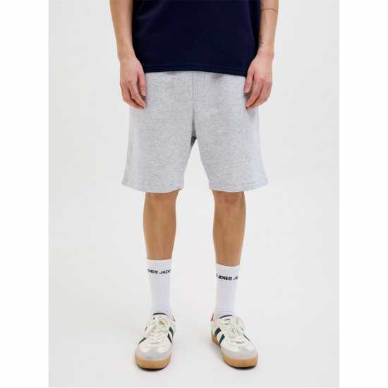 Jack And Jones Men's Fleece Jogger Shorts Lt Grey Melange Jack And Jones Men's Fleece Jogger Shorts Lt Grey Melange