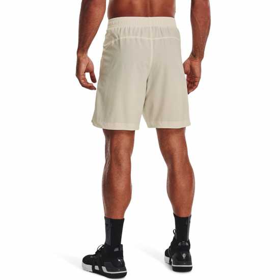 Under Armour Тъкани Мъжки Шорти Project Rock Woven Shorts Mens Stone/Black Мъжки къси панталони