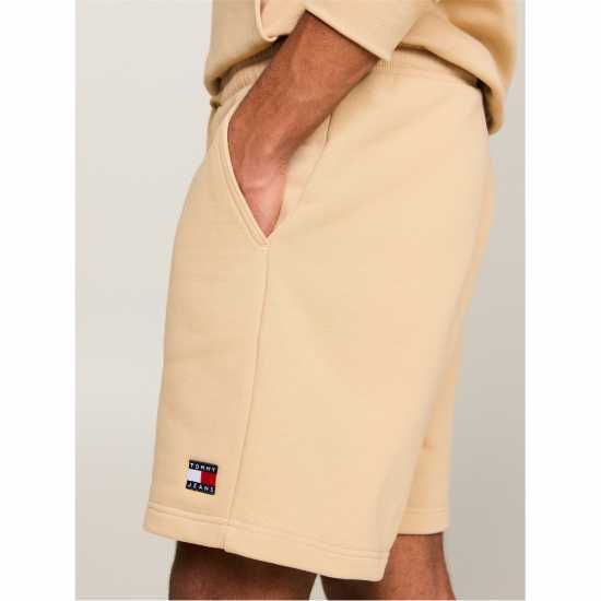 Tommy Jeans Fleece Logo Shorts Нежно Злато Мъжки къси панталони
