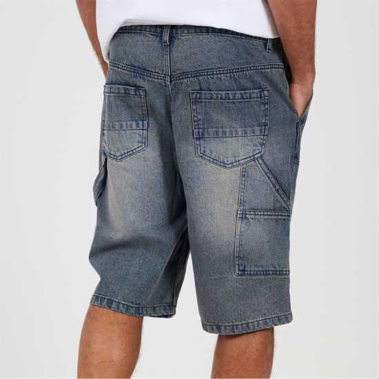 Brave Soul Mens Loose Fit Denim Carpenter Shorts Brave Soul Mens Loose Fit Denim Carpenter Shorts