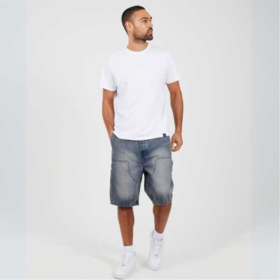 Brave Soul Mens Loose Fit Denim Carpenter Shorts Brave Soul Mens Loose Fit Denim Carpenter Shorts