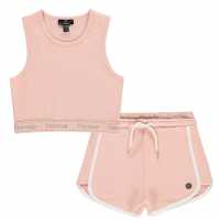 Firetrap Fleece Short Set Pink/Silver Детски полар