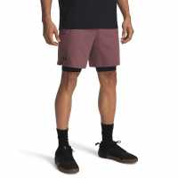 Under Armour Мъжки Шорти Vanish 2-In-1 Shorts Mens Maroon Mist Мъжки къси панталони