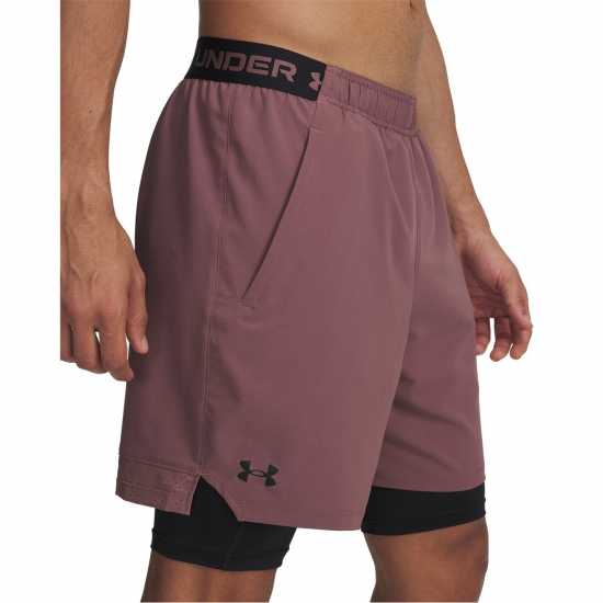 Under Armour Мъжки Шорти Vanish 2-In-1 Shorts Mens Maroon Mist Мъжки къси панталони
