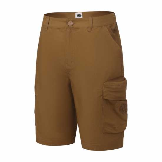 Pretty Green Мъжки Къси Панталони С Джобове Cargo Shorts Mens Brown 