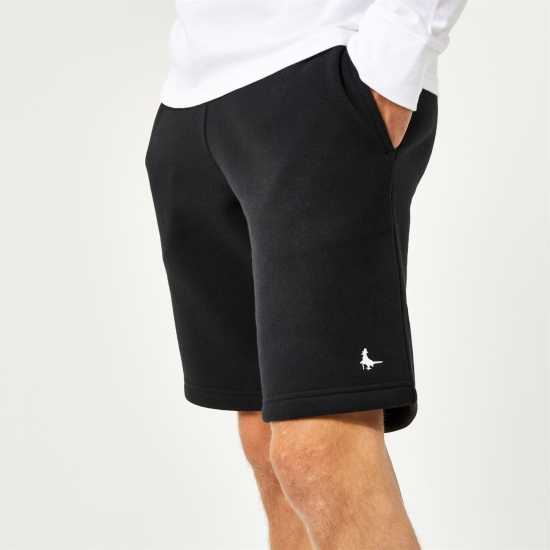 Jack Wills Balmore Pheasant Sweat Shorts Black Мъжко облекло за едри хора
