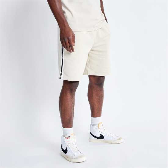 Block Taped Sweat Shorts - Coconut / Stone Block Taped Sweat Shorts - Coconut / Stone