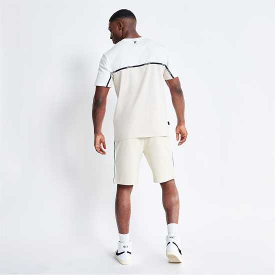 Block Taped Sweat Shorts - Coconut / Stone Block Taped Sweat Shorts - Coconut / Stone