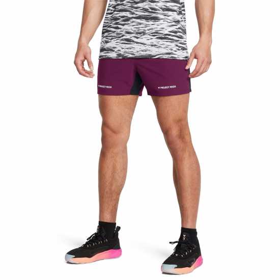 Under Armour Armour Pjt Rock Ultimate 5 Training Short Gym Mens Purple Мъжки къси панталони