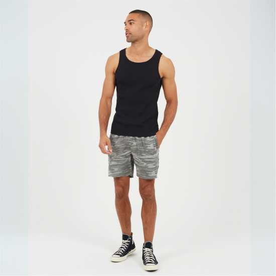 Brave Soul Print Jersey Short Charcoal Camo Мъжки къси панталони