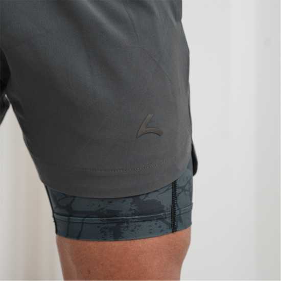 Reeva Premium Active Shorts With Inner Short Сиво 