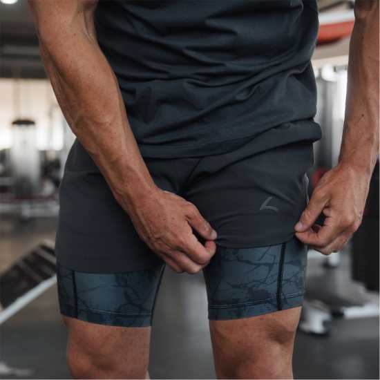 Reeva Premium Active Shorts With Inner Short Сиво 