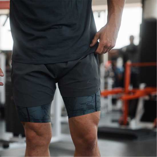 Reeva Premium Active Shorts With Inner Short Сиво 