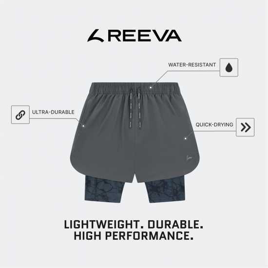 Reeva Premium Active Shorts With Inner Short Сиво 