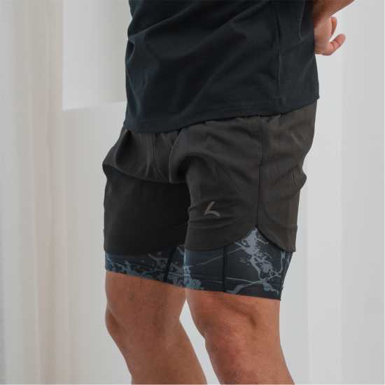Reeva Premium Active Shorts With Inner Short Черно 