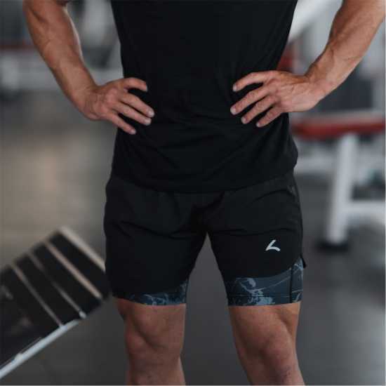 Reeva Premium Active Shorts With Inner Short Черно 