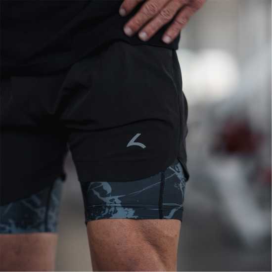 Reeva Premium Active Shorts With Inner Short Черно 