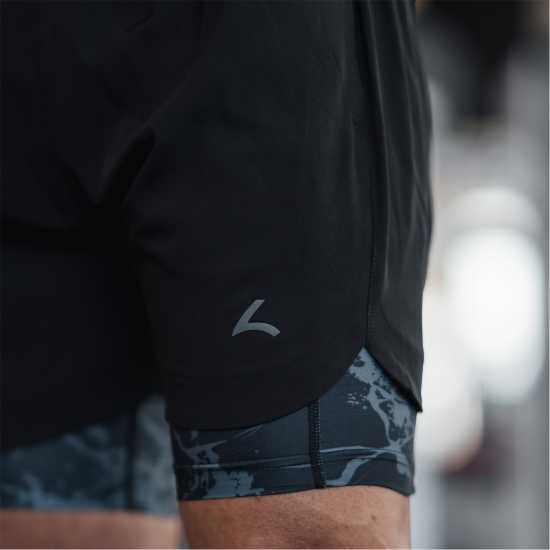 Reeva Premium Active Shorts With Inner Short Черно 