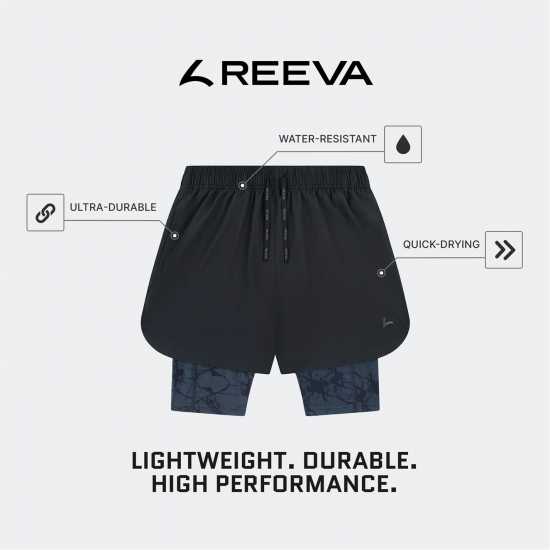 Reeva Premium Active Shorts With Inner Short Черно 