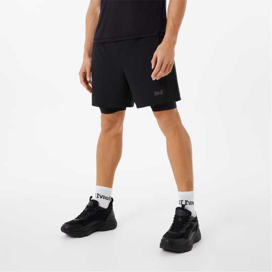 Everlast Мъжки Шорти 2В1 2 In 1 Shorts Mens Black - Мъжко облекло за едри хора