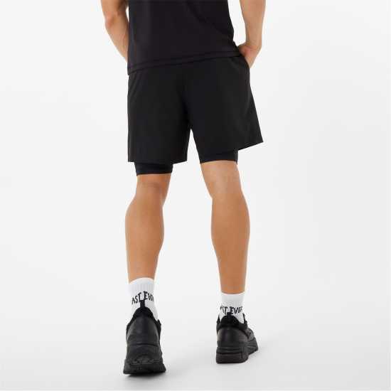 Everlast Мъжки Шорти 2В1 2 In 1 Shorts Mens Black Мъжко облекло за едри хора