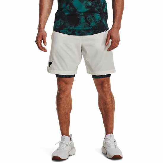 Under Armour Rock Woven Shorts Ivory/Black Мъжко облекло за едри хора