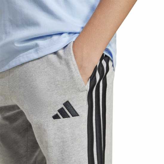 Adidas Essentials 3 Stripe Jersey Short Juniors Сиво / Черно Adidas Essentials 3 Stripe Jersey Short Juniors Сиво / Черно