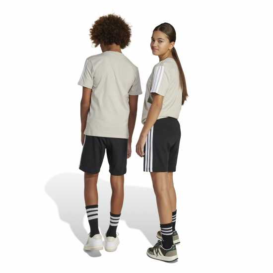Adidas Essentials 3 Stripe Jersey Short Juniors Черно/Бяло Adidas Essentials 3 Stripe Jersey Short Juniors Черно/Бяло