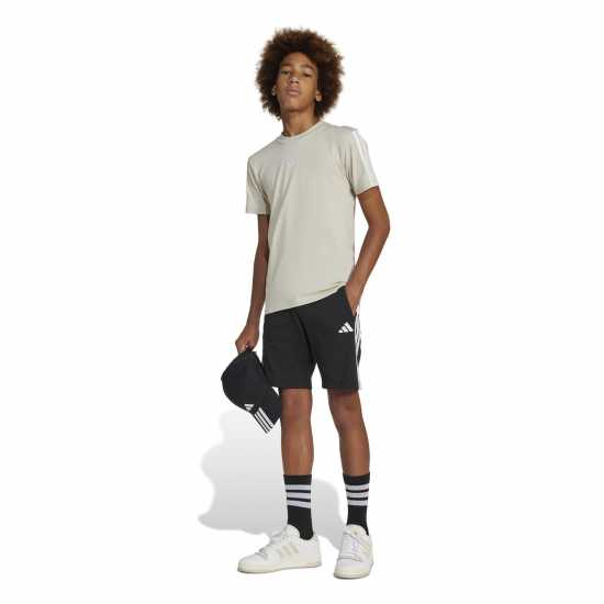 Adidas Essentials 3 Stripe Jersey Short Juniors Черно/Бяло Adidas Essentials 3 Stripe Jersey Short Juniors Черно/Бяло