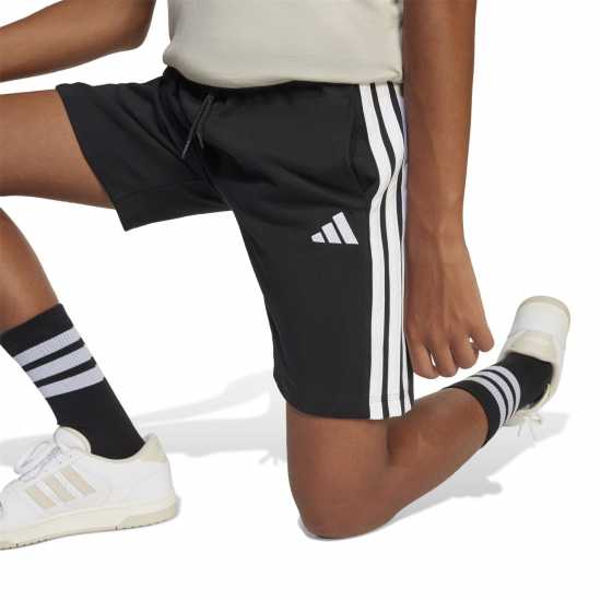 Adidas Essentials 3 Stripe Jersey Short Juniors Черно/Бяло Adidas Essentials 3 Stripe Jersey Short Juniors Черно/Бяло