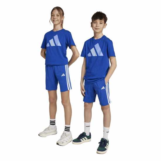 Adidas Essentials 3 Stripe Jersey Short Juniors Черно/Бяло Adidas Essentials 3 Stripe Jersey Short Juniors Черно/Бяло