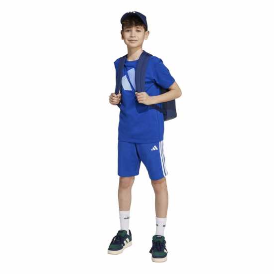 Adidas Essentials 3 Stripe Jersey Short Juniors Черно/Бяло Adidas Essentials 3 Stripe Jersey Short Juniors Черно/Бяло
