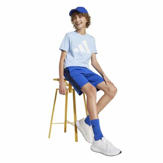 Adidas Essentials 3 Stripe Jersey Short Juniors Adidas Essentials 3 Stripe Jersey Short Juniors
