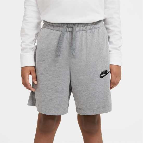 Nike Момчешки Къси Гащи Sportswear Jersey Shorts Junior Boys Grey/Black Детски къси панталони