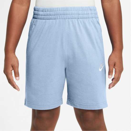 Nike Момчешки Къси Гащи Sportswear Jersey Shorts Junior Boys Hydrogen Blue 