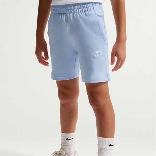 Nike Момчешки Къси Гащи Sportswear Jersey Shorts Junior Boys Hydrogen Blue 
