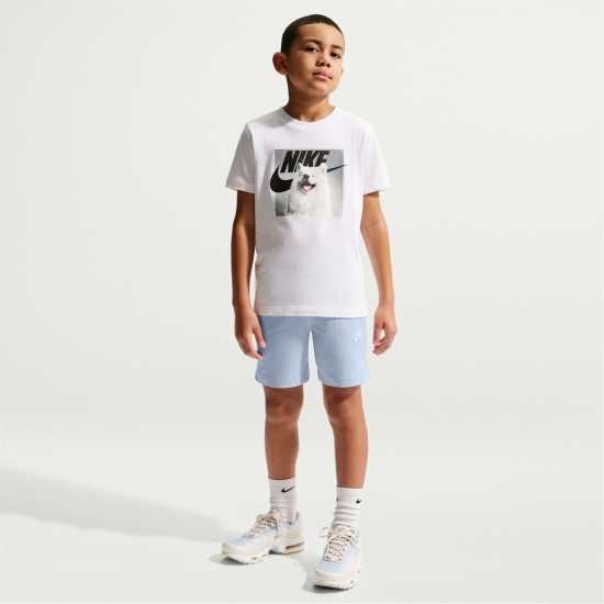 Nike Момчешки Къси Гащи Sportswear Jersey Shorts Junior Boys Hydrogen Blue 