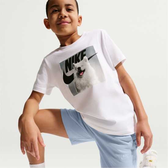 Nike Момчешки Къси Гащи Sportswear Jersey Shorts Junior Boys Hydrogen Blue 
