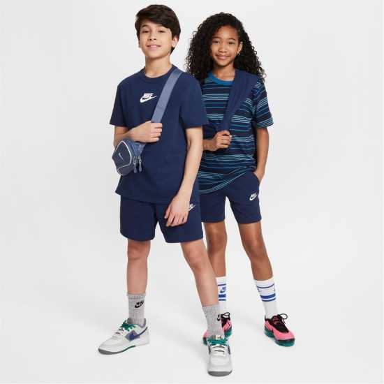 Nike Момчешки Къси Гащи Sportswear Jersey Shorts Junior Boys Midnight Navy 
